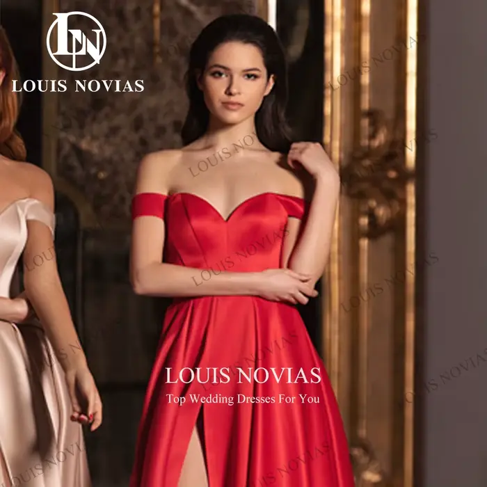 Robe de Soirée LOUIS NOVIAS en Microfibre et Polyester avec Train de Balayage 50 cm et Décolleté Mon Amour pour Femmes Occasions Spéciales
