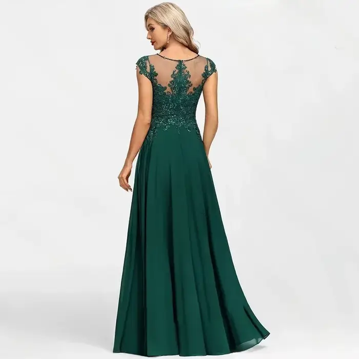 Robe de soirée élégante personnalisée pour mère de la mariée mariage bal de promo cocktail soirée mousseline dentelle paillettes 2026