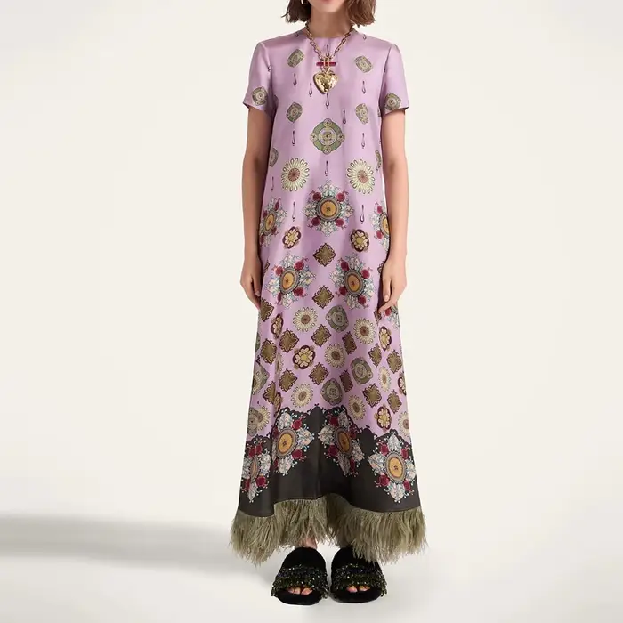 Robe longue pour femme à motifs imprimés