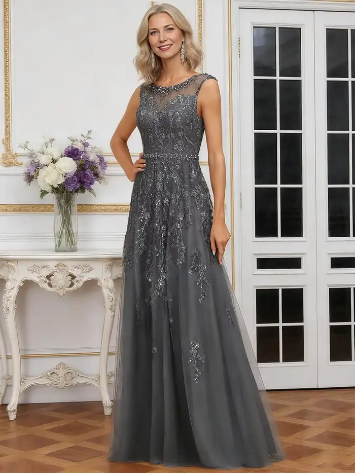 Robe en mousseline de soie pour mère de la mariée