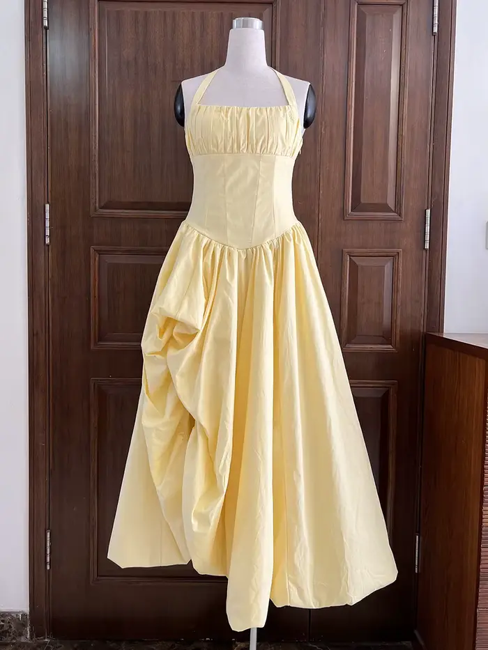 Robe de soirée élégante et glamour VGH rose à bretelles pour femmes
