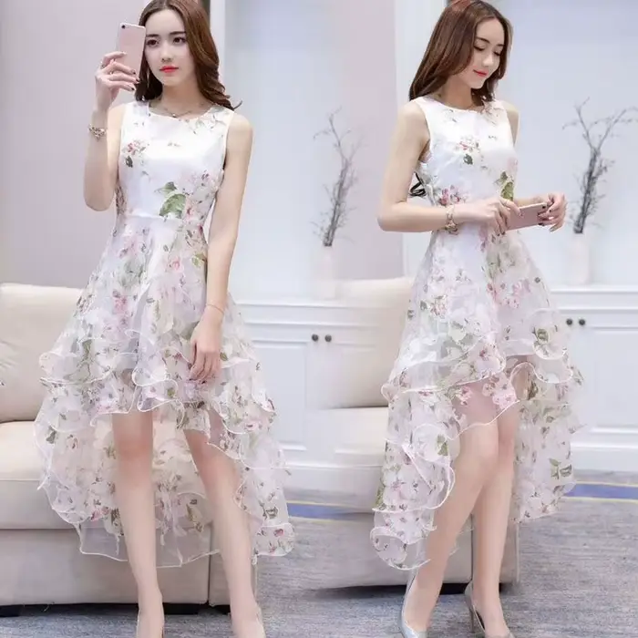 Robe longue bohème imprimée floral sans manches pour femmes occasions spéciales été style sirène