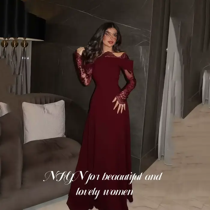 NFYN – robe de soirée élégante bordeaux