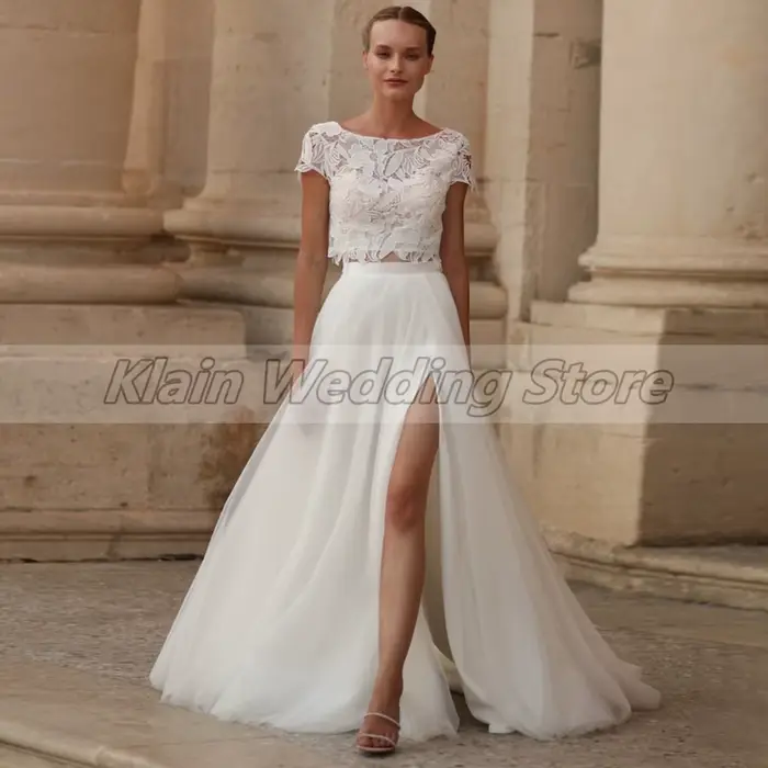 Weilinsha-Robe de Mariée Deux Pièces Personnalisée en Dentelle