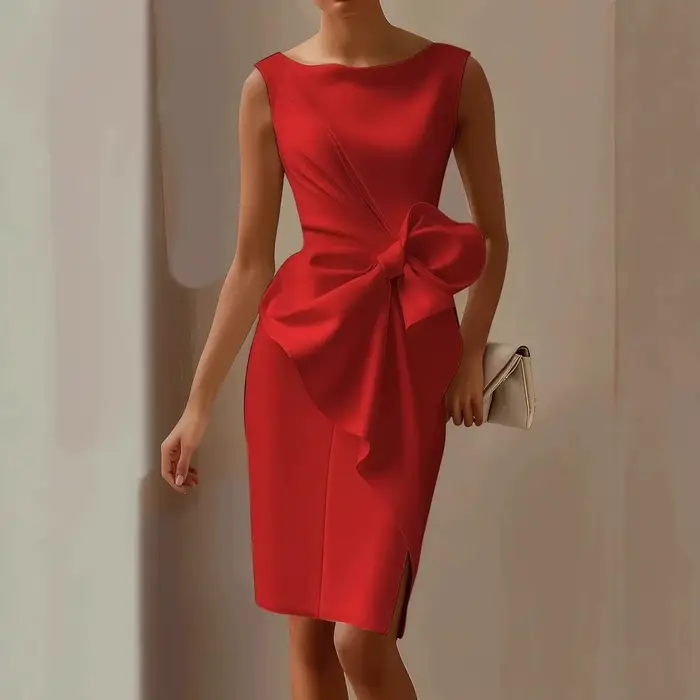 Robe d'été plissée sans manches pour femmes