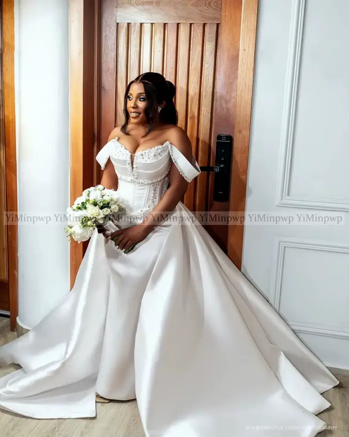 Robes de mariée sirène en Satin 2 en 1