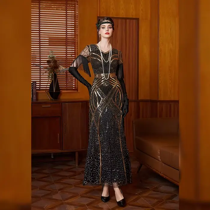 Glands robe à paillettes été femmes 1920s Vintage grand Gatsby