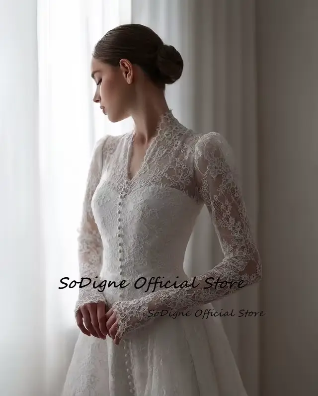  Robes de mariée SoDigne en dentelle coupe trapèze