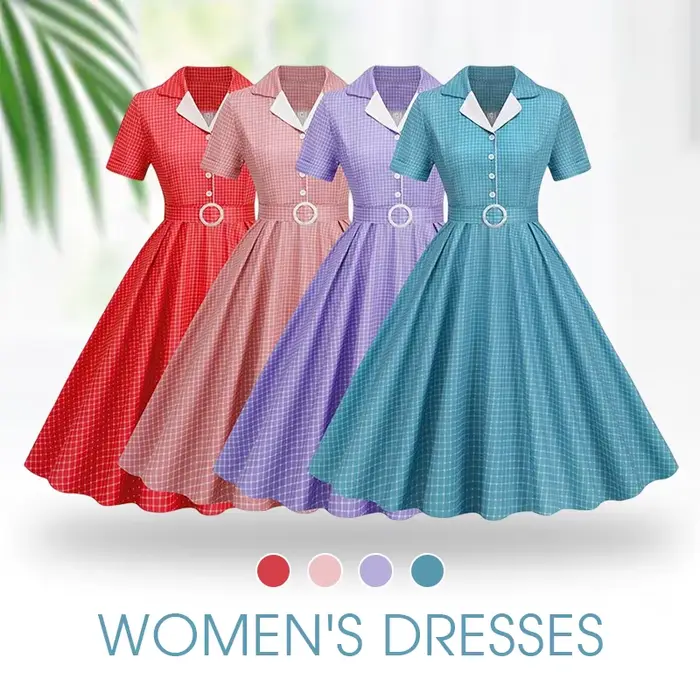 Robe de Soirée Rétro Vintage Polyester Imprimé à Pois Pour Femmes Occasions Spéciales Style Hepburn Pin Up Rockabilly