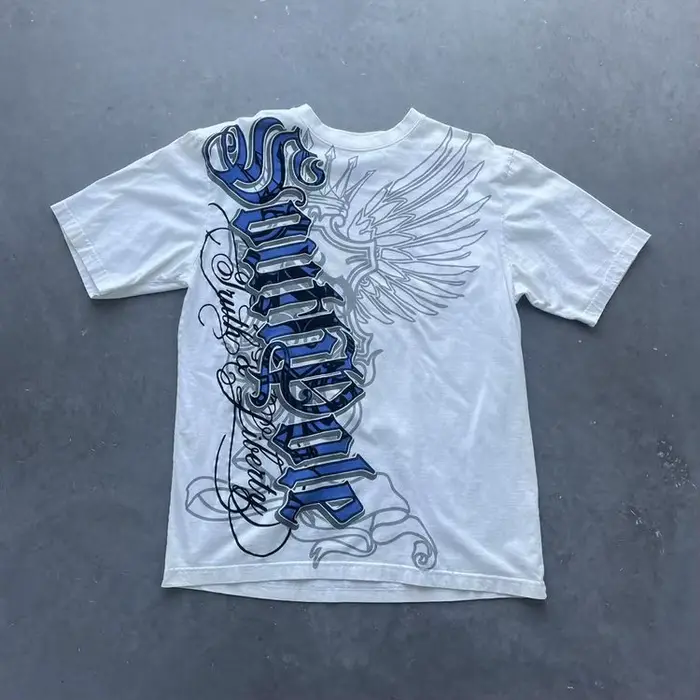 Hip Hop T-Shirt Streetwear femmes Vintage graphique Style américain mode Baggy pur hauts loisirs Cou