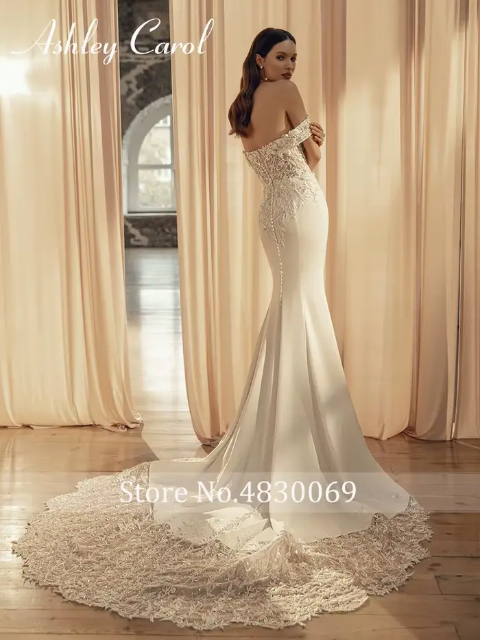 Ashley Carol-Robe de Mariée Sirène Sexy en Satin
