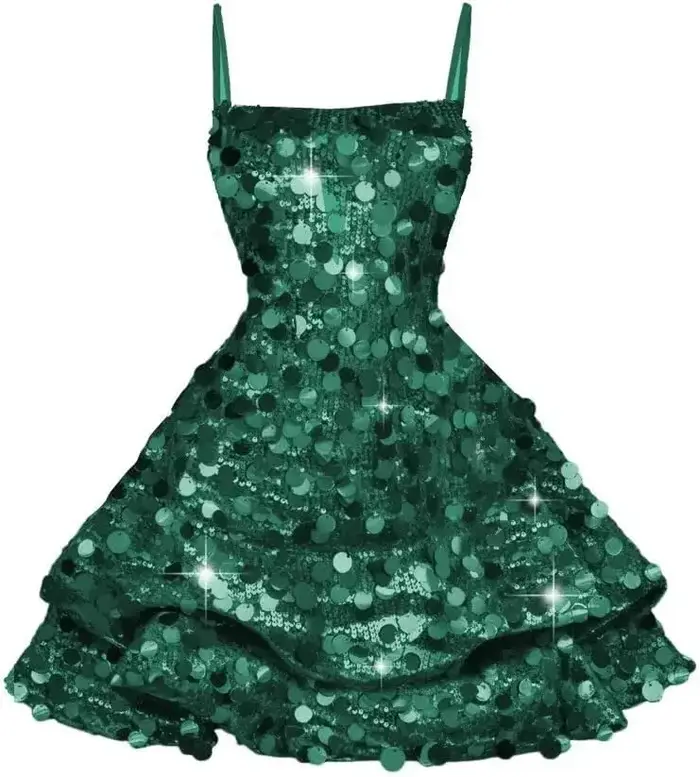 Robe Courte Sexy à Paillettes pour Adolescentes