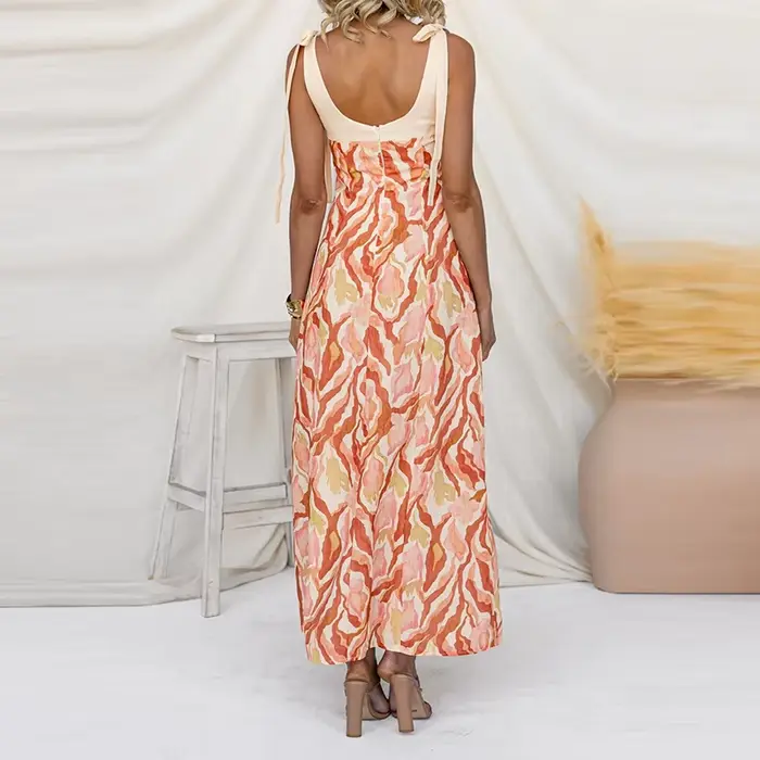 Robe bohème sans manches dos nu