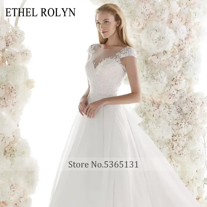 Robe de mariée Ethel Rolyen bohème col en V avec perles et appliques pour femmes occasions spéciales