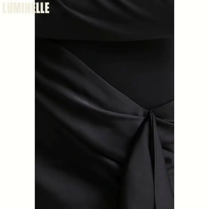Robe de bal noire à col montant pour femmes, style sirène, perles et cristal, soirée de gala, cérémonies formelles, luxe 2026