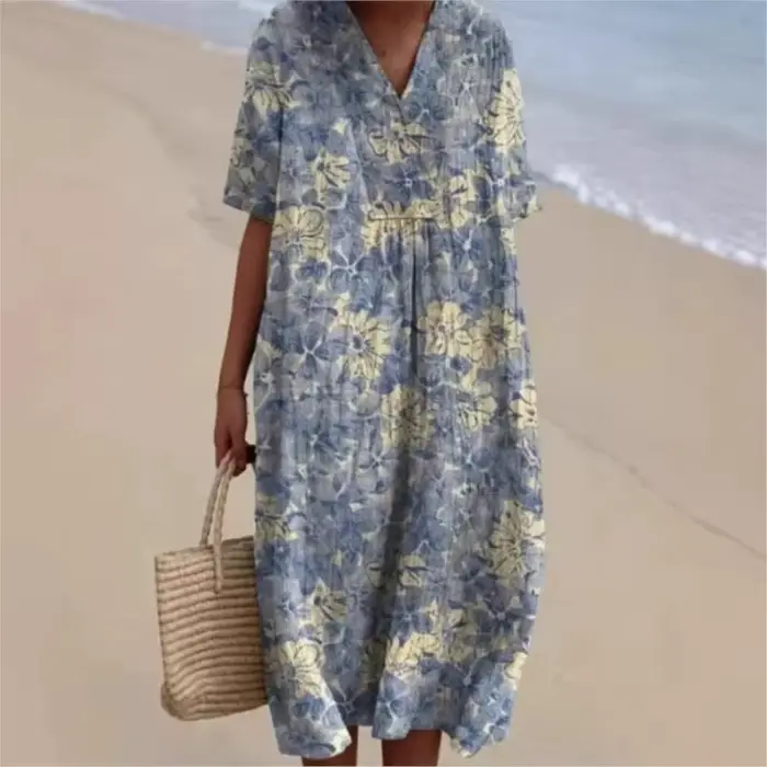 Robe d'été simple à motifs floraux 2026 – Nouvelle collection femme : Confortable