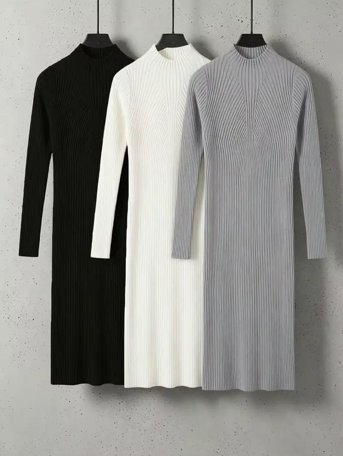 Robe hiver chaude et élégante en viscose et fibres synthétiques pour femmes, occassions spéciales et quotidienne