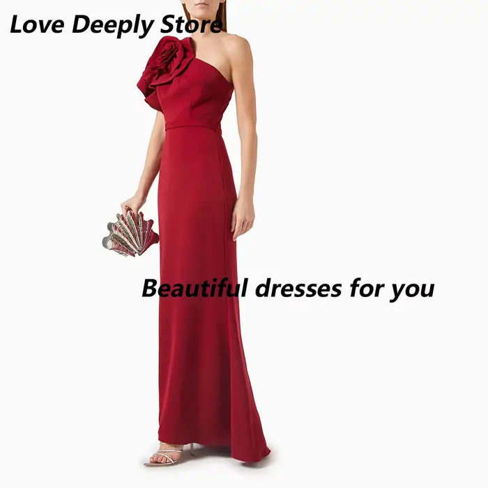 Robe de bal rouge longue sirène à épaules dénudées pour femme