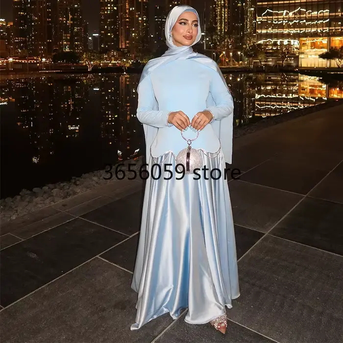 Robe Abaya Femme Polyester Style Fête Longue Pour Occasions Spéciales Cérémonies Religieuses Soirées Mondaines
