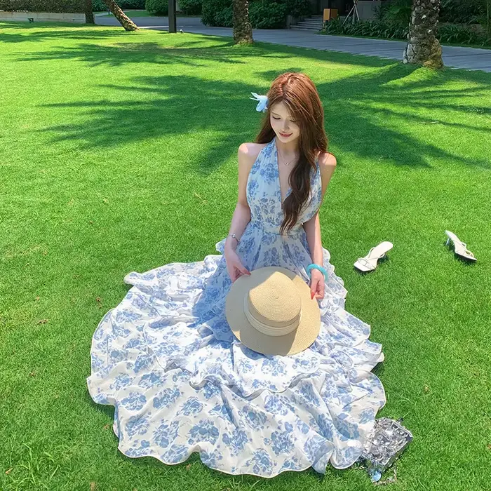 Robe longue d'été pour femme