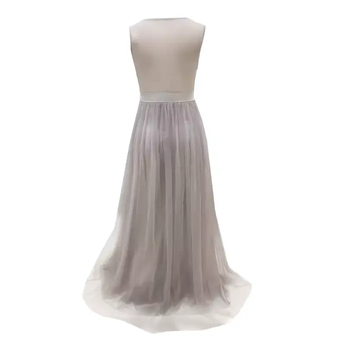 Robes de soirée formelles femmes paillettes maille Patchwork robe de bal longueur de plancher taille haute mariage