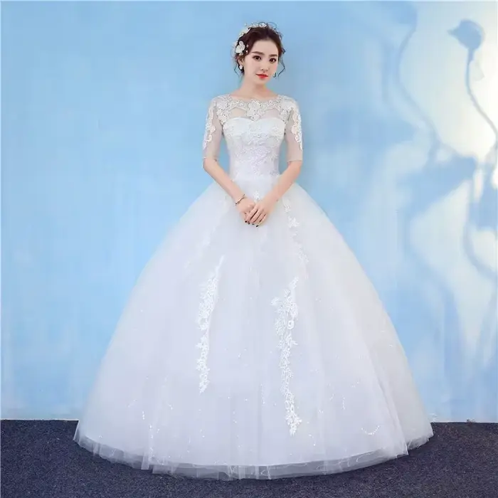 OrGR-Robe de mariée élégante en dentelle