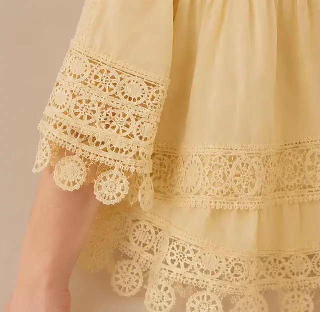 Robe élégante pour femme en soie de lait, artisanat lourd, manches longues