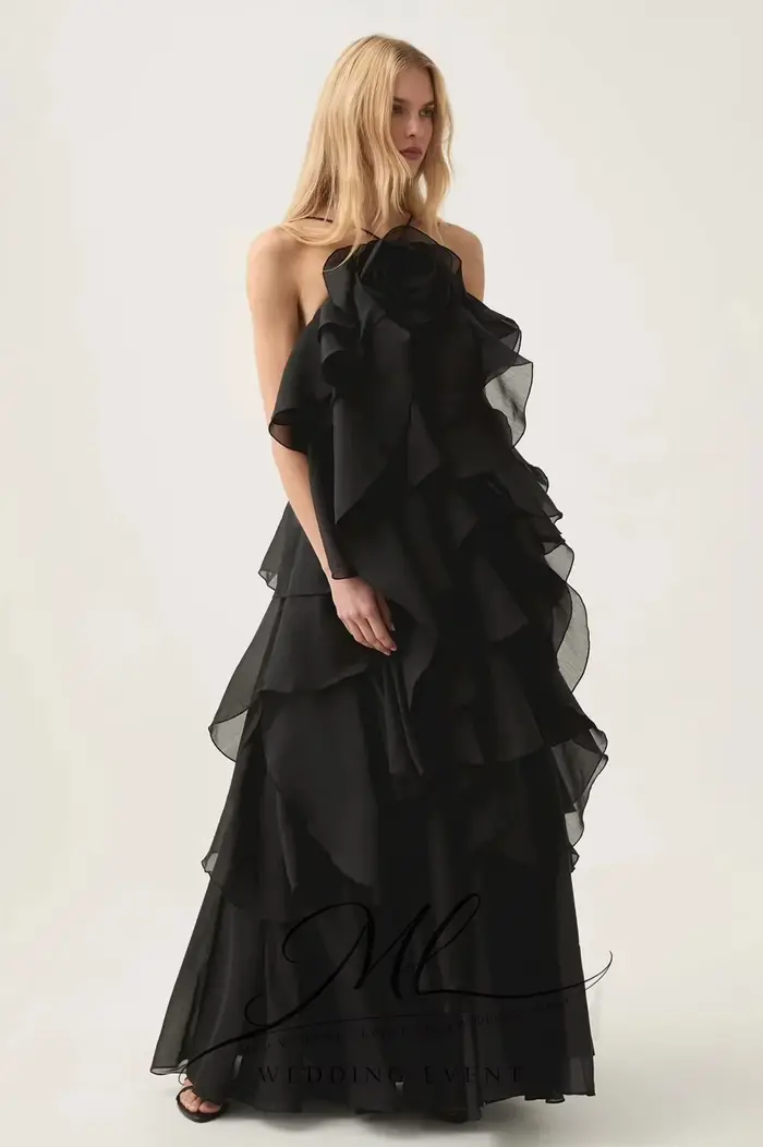 Robe de soirée vintage ML à volants superposés