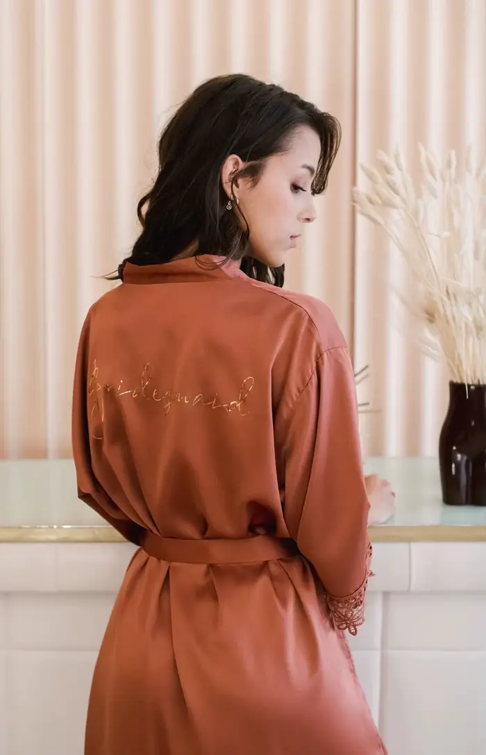 Robe de Demoiselle d'Honneur Personnalisée en Dentelle