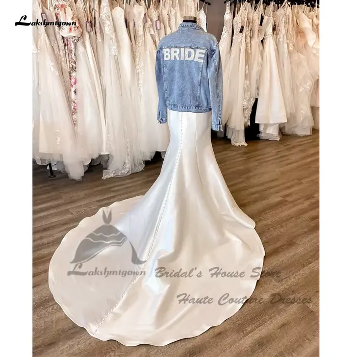 Lakshmigown – robe de mariée longue en Satin Mikado