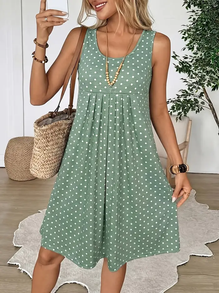 Robe à pois polyester élasthanne pour femmes style bohème ajustement lâche printemps été occasions spéciales