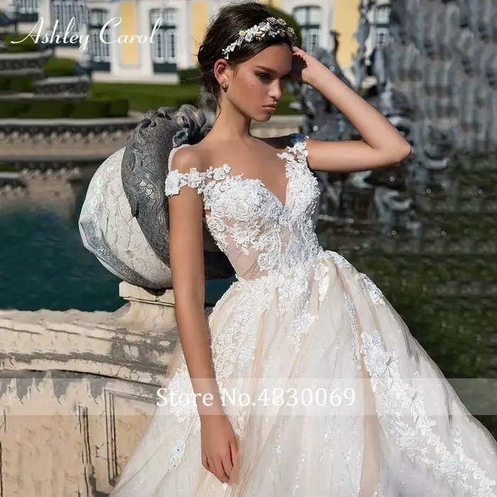 Robe de Mariée Ashley Carol Bohème Elégante avec Décolleté en Cœur et Appliques Perlées pour Femmes Occasions Spéciales Mariages Proms Soirées Célébrités