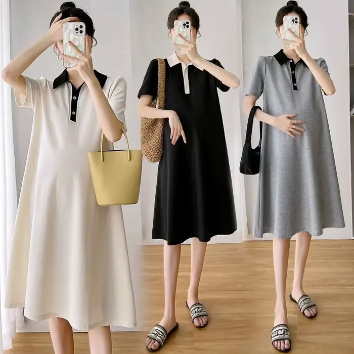 Robe de maternité été à manches courtes