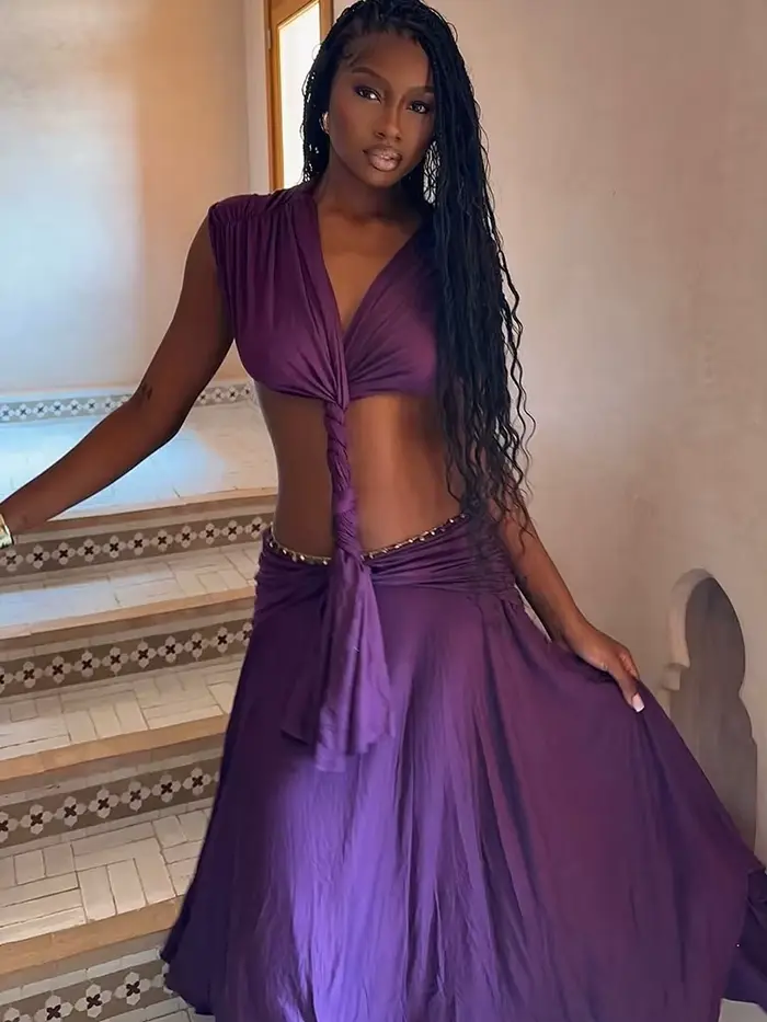 Robe sans taille Sisterlinda pour femme, coupe irrégulière, dos nu, patchwork, couleur pêche, élégante, pour vacances d'été et soirées