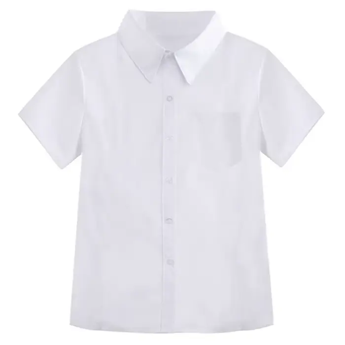Chemise blanche classique décontractée style preppy, coupe ample simple, chemisier basique à manches