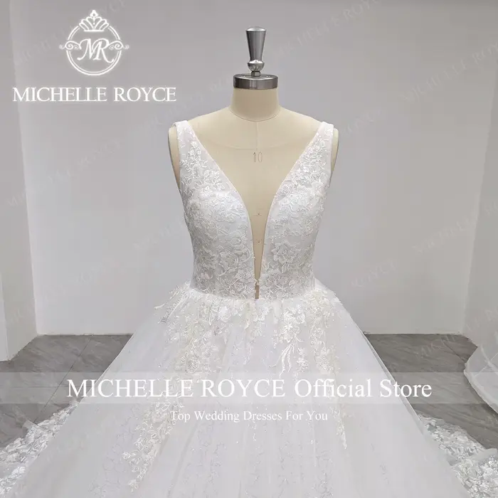 Michelle Royce-Robe de mariée en dentelle scintillante pour femmes