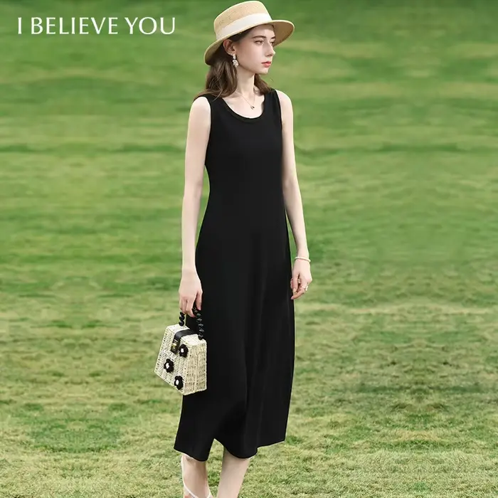 I BELIEVE YOU Robe débardeur noire pour femme