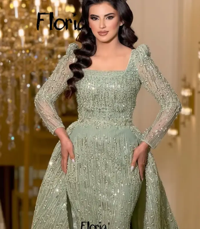 Robe de bal deux pièces vert menthe