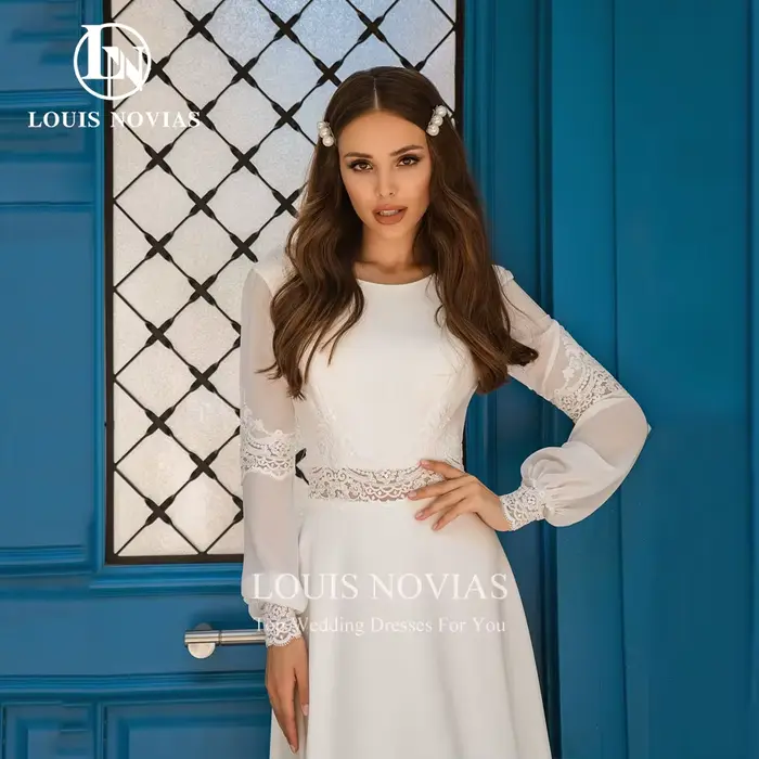 LOUIS NOVIAS – robe de mariée trapèze en Satin pour femmes
