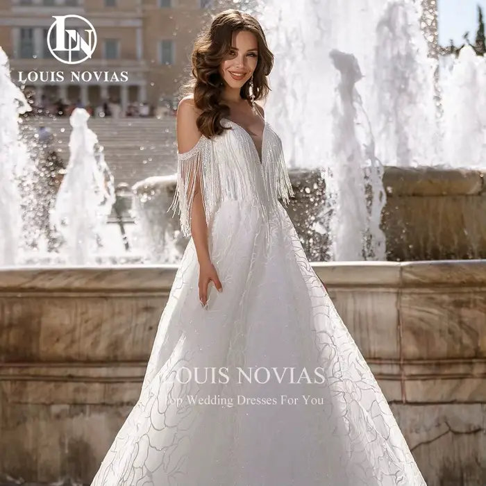 Modiis-Robe de mariée A-Line perlée