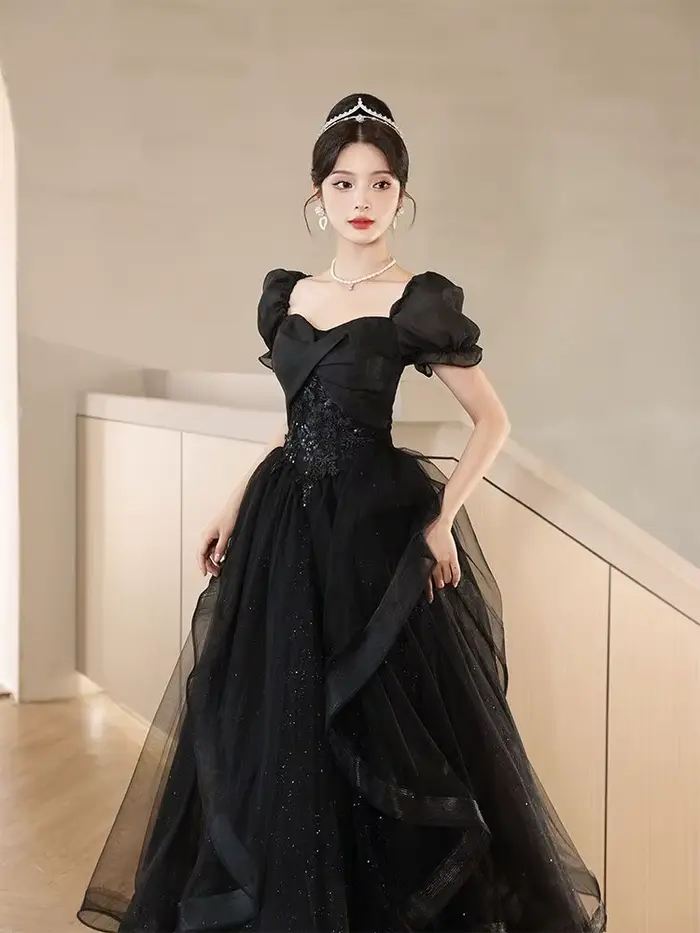Robe de Soirée Longue Noire pour Femme