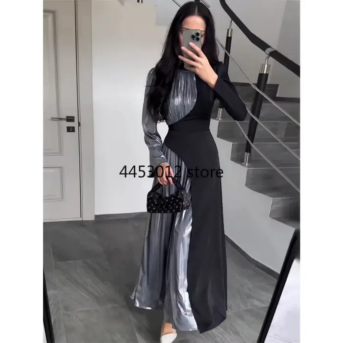 Robe de soirée longue ligne asymétrique
