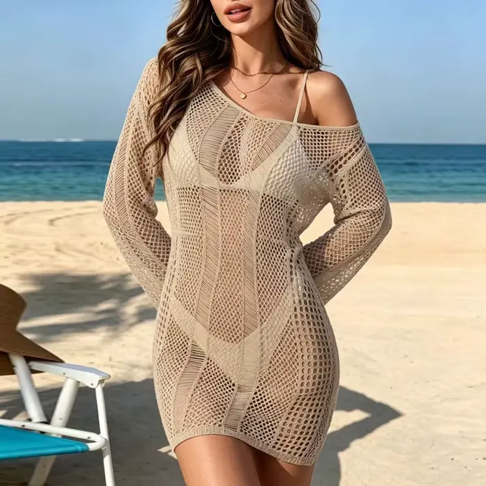 Robe en tricot dos nu à nouer
