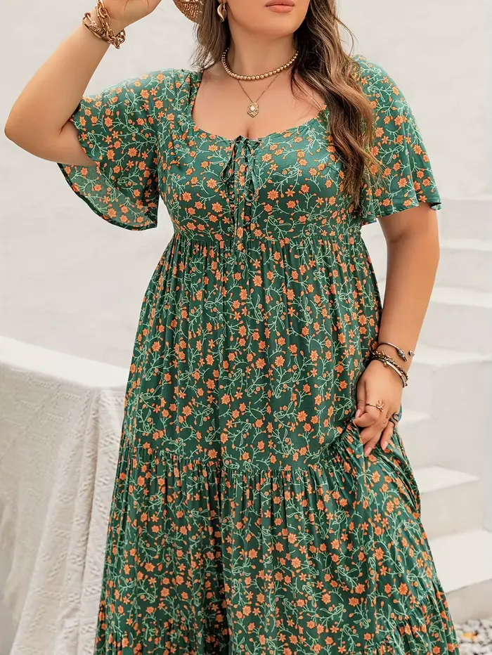 Robe longue bohème grande taille pour femme