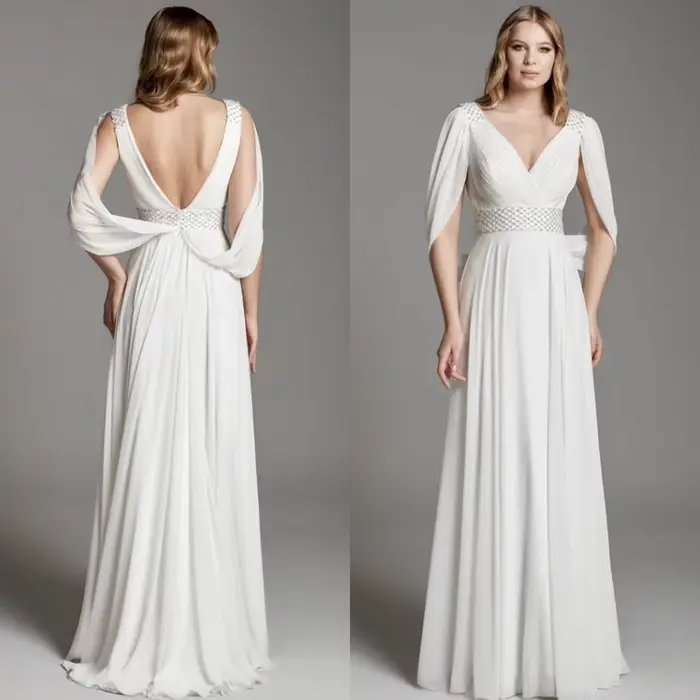 Robe De soirée en mousseline De soie blanche
