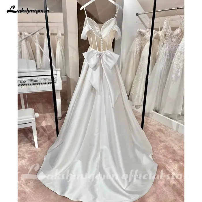 Yanshmigown-Robes de mariée A-ligne de luxe pour femmes