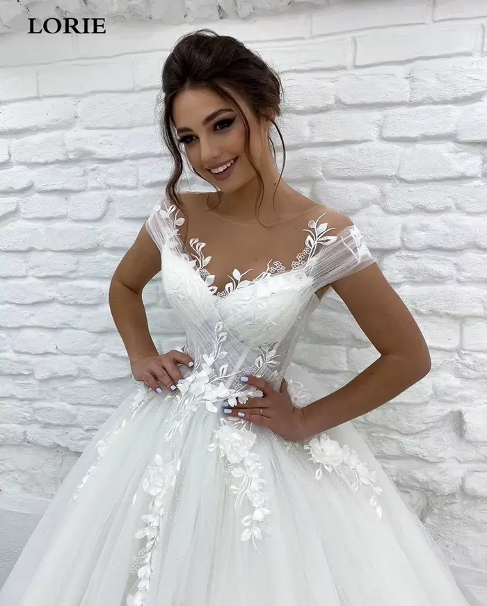 Robe de Mariée Princesse en Dentelle 3D