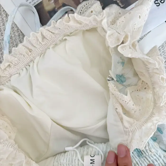 Robe de soirée longue en dentelle à fleurs françaises pour femme style doux bleu rose taille S à XL