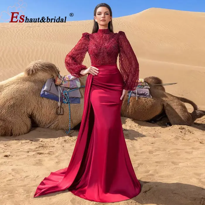 Robe de soirée de mariage musulmane élégante pour femmes