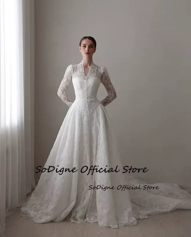  Robes de mariée SoDigne en dentelle coupe trapèze